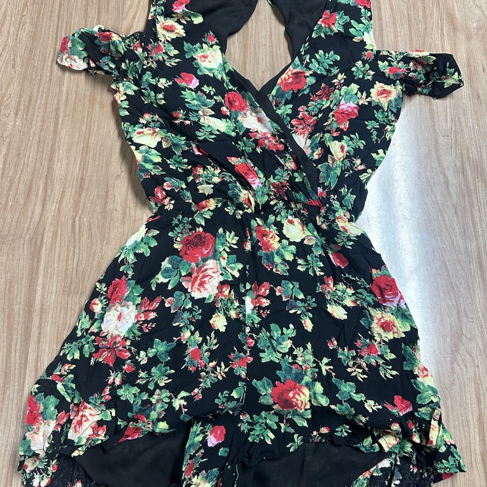 Floral Black Jumpsuit